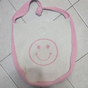 Pink and White Smiley Face Bag